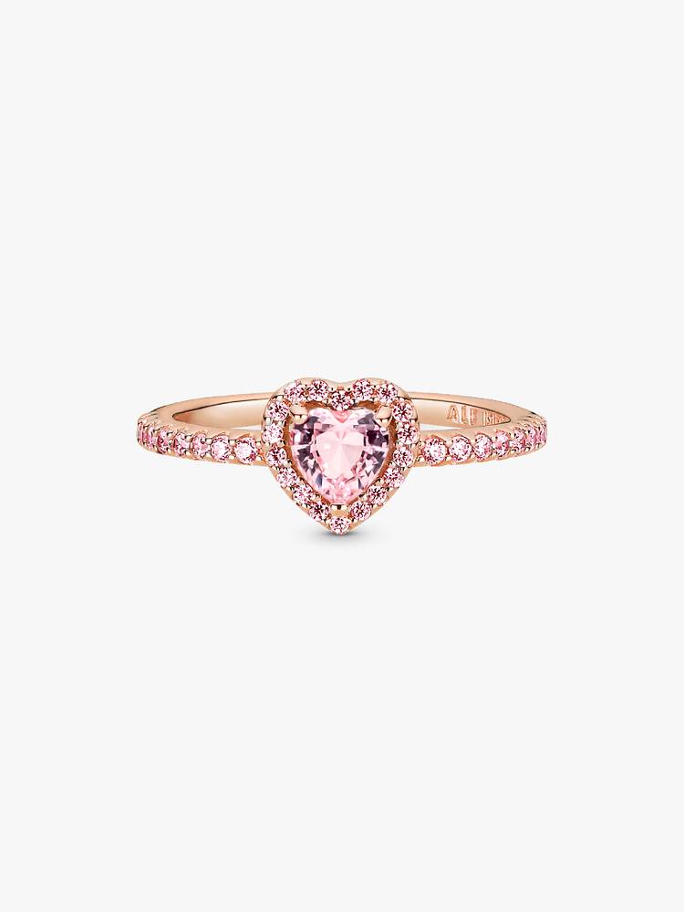 Anillo Pandora Corazón Relieve Rose Gold Rosa