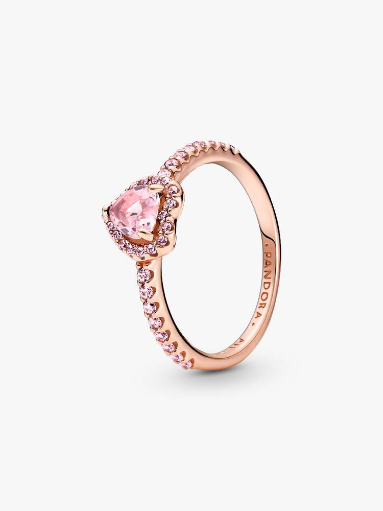 Anillo Pandora Corazón Relieve Rose Gold Rosa