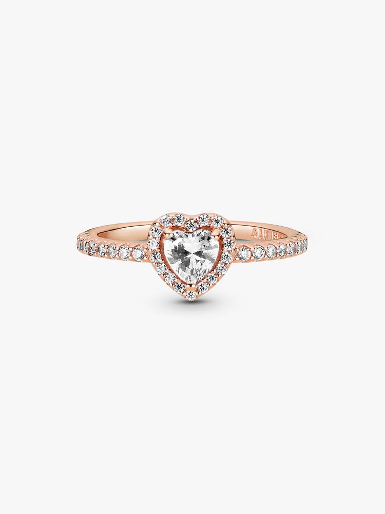 Anillo Pandora Corazón Relieve Rose Gold Blanco