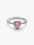 Anillo Pandora Corazón Relieve Rosa